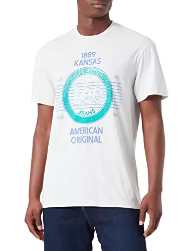 Lee Men's 80S Graphic Tee T-Shirt, Foggy Gray, Large