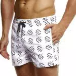 Leif Nelson Herren Sommer Badeshorts mit Taschen Männer Badehose Schwimmshorts Herren Schwimmhose-Beachshorts Jungen Strand Shorts Kurze Hosen Cargo Bermuda Chino LN92500 Weiß Small