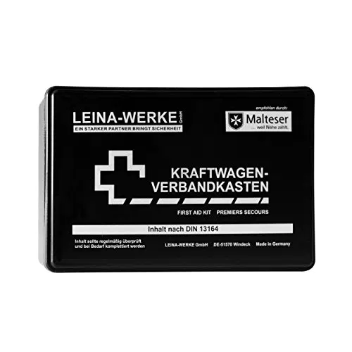 Leina-Werke 10002 KFZ-Verbandkasten Standard, Schwarz/Weiß