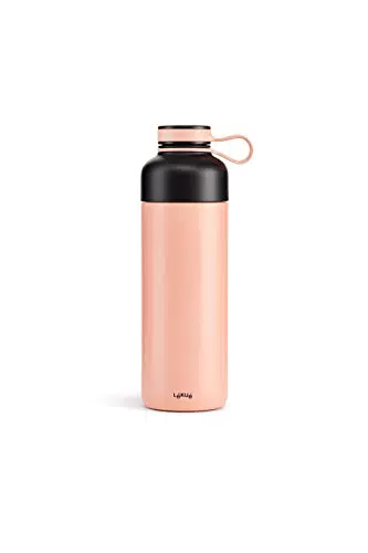 Lékué Thermosflasche aus Edelstahl, Korallenrot, 500 ml