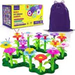 Limmys Blumengarten Spielzeug Für Mädchen Geschenk Mädchen und Jungen 3 4 5 6 Jahre - Bausteine Kompatibel Garten Spielzeug für Drinnen und Draußen für Kinder - 105-Teile-Set