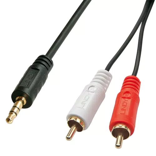 LINDY 35687 Premium Audio-Adapterkabel, 2X RCA Stecker an 3