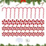 LIPJISL 40 Stück Zuckerstangen Weihnachten Deko Süßigkeiten Weihnachtsbaumschmuck Anhänger Zuckerstange Anhänger Weihnachtensdeko für Weihnachten Home Candy Party