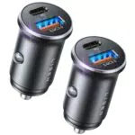 LISEN 2-Pack Zigarettenanzünder USB C, 48W PD&QC3.0 12v USB Steckdose Schnelle Aufladung Metall KFZ Ladegerät