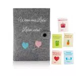Little Moonshine Premium Mutterpasshülle aus reinem Filz - stylische und beständige Hülle für den Mutterpass - Platz für Bilder