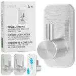LIVAIA Handtuchhaken Selbstklebend: 4 Handtuch Haken Edelstahl Haken Selbstklebend Wandhaken selbstklebend