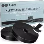 LIVAIA Klett Klebeband zum Ordnen: 2x 8m Klettband Selbstklebend für das Ankleben von Utensilien an Wand oder Tisch Organizer Klebeband Wand Ordnung Management Hakenband Klett Selbstklebend