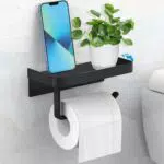 LIWIN Toilettenpapierhalter Ohne Bohren Klopapierhalter mit Ablage Selbstklebender oder an der Wand Befestigter klorollenhalter aus Edelstahl 304
