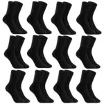 L&K-II 12 Paar Damen/Herren Socken Business Freizeit Baumwolle Schwarz Weiß mehrfabrig 2027BL-N 39 42