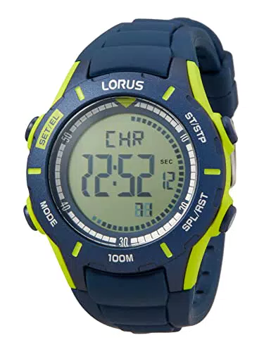 Lorus Kids Jungen-Uhr Chronograph Edelstahl und Kunststoff mit Silikonband R2365MX9