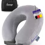 lunap Reisekissen Flugzeug, Nackenkissen Memory Foam flauschig + waschbar