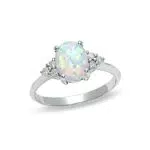 luoluoluo Damen Ringe 925 Silber Zirkonia Ring Vintage Geschnitzter Ringe Opal Band Ring Farbe Verlobungsring Eternity Promise Damenringe Frauen Mädchen Mode Elegant Ring Geschenk
