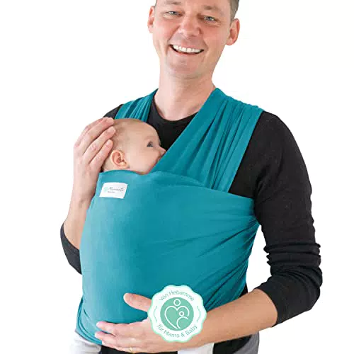 MAMMACITA Tragetuch Baby von Hebamme - Baby Tragetuch Neugeborene - OEKO-TEX Elastisches Babytragetuch Neugeborene ab Geburt bis 15kg - Tragetuch Baby 5m lang - Baby Tragetuch mit Tasche & Anleitung