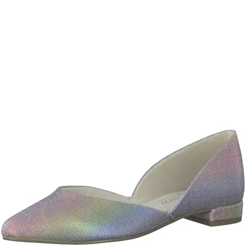 MARCO TOZZI Damen Ballerinas, Blockabsatz, weiches FEEL ME Fußbett