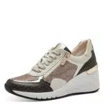MARCO TOZZI Damen Wedge Sneaker Keilabsatz mit Schnürsenkeln und Reißverschluss