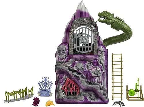 Masters of the Universe MOTU Origins Snake Mountain - Spielset mit authentischem Design und vielen Features inklusive Käfig