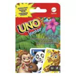 Mattel Games Uno Junior, Uno Kartenspiel, vereinfachte Version mit liebenswerten Zootieren und 3 Schwierigkeitsstufen