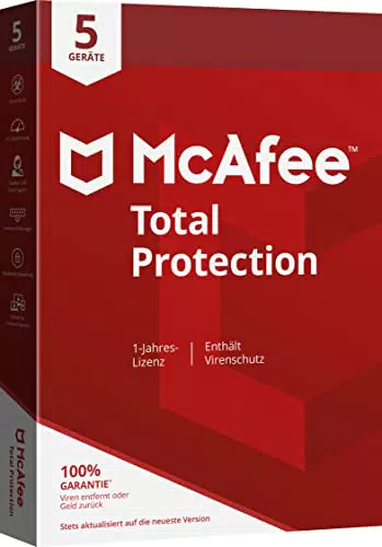 McAfee Total Protection 5-Geräte, 1-Jahr . Für Windows/Mac/Android/iOS: Für Windows und MAC