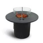 Meateor Gas Feuertisch Ambiente mit 2 Gasbrennern, runde Outdoor Feuerstelle mit Gas und PIEZO Zündung für Garten