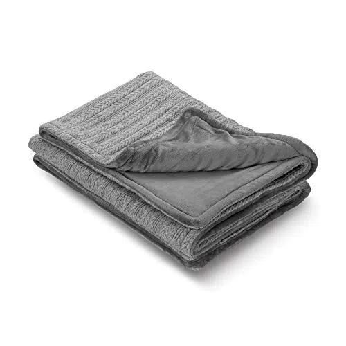 medisana HB 680 Kuschelheizdecke, Kuscheldecke im Strickmuster mit Abschaltautomatik
