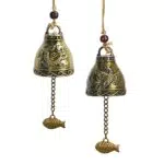 MEETANG 2 Stück Feng Shui Chimes Segen Glocken Dragon Phoenix Windspiel Chinesische Antike Klangspiele Fengshui Glocken Buddha Windspiele Wind Chimes Metal für Hausgarten Hängen Glück Segen