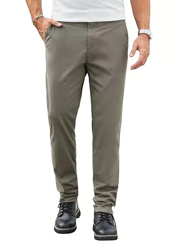 Meilicloth Herren Hose Chino Jogginghose Herren Baumwolle Sporthose Chinohose Casual Freizeithose Cargo Taschen Outdoorhose Regular Fit Grau 32