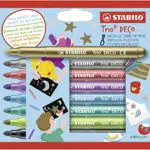 Metallic-Filzstift mit robuster XL-Spitze - STABILO Trio DECO - 8er Pack - mit 8 verschiedenen Farben