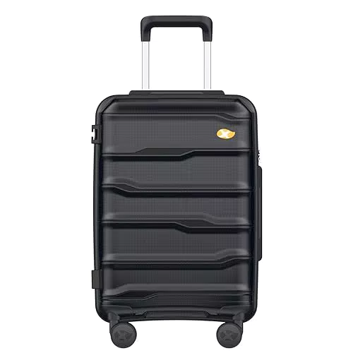 MGOB Koffer Handgepäck Polypropylen Hartschalen Reisekoffer Trolley Leicht mit TSA-Schloss 4 Rollen