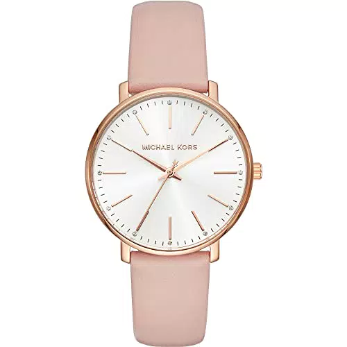Michael Kors Damen Analog Quarz Uhr mit Leder Armband MK2741