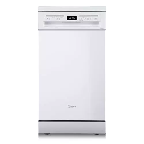 Midea SF 5.45NW wi Geschirrspüler 45cm Spülmaschine mit WIFI/Geschirrspüler Freistehend & Unterbau / 9 MGD / 47 db / 6 Programme / 63 kWh/100 Zyklen -weiß Energieklasse D