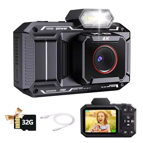 Mingfuxin Digitalkamera, 4K 48 MP Autofokus-Foto-Vlogging-Kameras mit 18 X Digitalzoom und 32 GB Karte