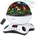 Moredig Sternenhimmel Projektor Kinder, Nachtlicht Baby mit Musik 360° Rotation + 12 Beruhigende Musik + 8 Romantische Licht