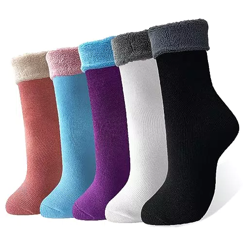 MOSOTECH Warme Socken Damen Dicke Thermosocken Geschenke Wintersocken für Damen 5 Paar
