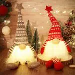 MTaoyac Weihnachten Deko Wichtel, Weihnachtszwerg LED siebenfarbige lichtemittierende Dekofigur