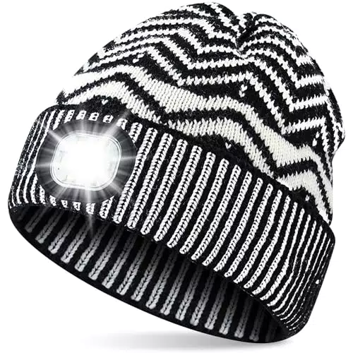 Mütze Mit LED Licht, LED Beanie, Beleuchtete Mütze