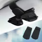 MUTOUHE 2 Stück Brillenhalter für Auto Sonnenblende Auto-Universal-Leder-Sonnenbrillengestell mit magnetischem Auto-Brillengestell