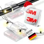 MYMIND Kabelhalter selbstklebend 50 Stück Indoor & Outdoor - Kabelclips für Kabelmanagement - Kabelklemmen & Kabelorganisator am Schreibtisch - Kabelbefestigung Lichterkette