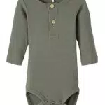NAME IT Baby - Jungen Nbmkab Ls Body Noos, Dusty Olive/Detail:melange