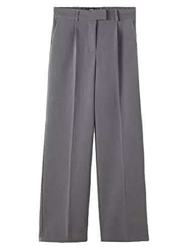 Name It Mädchen NLFREGINA HW Wide Pant Weite Hose, Grey Melange