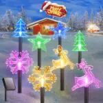 NEEMO 8 Stück Weihnachtsdeko Aussen, Solar Weihnachtsbeleuchtung Außen mit Farbig LED und 8 Beleuchtungsmodi