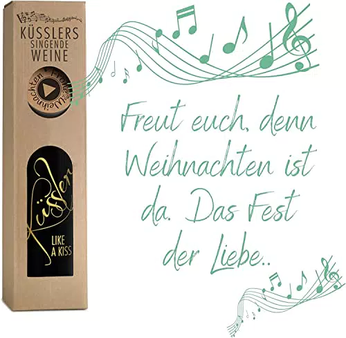 Neu! SINGENDER WEIN für WEIHNACHTEN - ein Cuvée rosé mit eigenem Weihnachtslied - im nachhaltigen Geschenkkarton - das ideale Weingeschenk!
