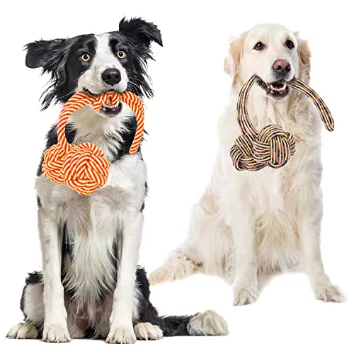 Nobleza - Hundespielzeugseil aus 100% Baumwolle, das der psychischen Gesundheit des Hundes zugute kommt ， Zahngesundheit und Zahnreinigung Arten von Hunden- 43cm