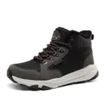 NORTIV8 Herren Winterschuhe Warm Gefüttert Schneestiefel Kurzschaft Stiefeletten Winterstiefel Arbeit Stiefel Winter Outdoor Trekking Wander Schuhe SCHWARZ SNHB229M-E Größe 46