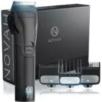 Novah Professioneller Haartrimmer Herren Kabelloser Haar und Bartschneider für Herrenfriseure Set aus Bart- und Haar Trimmer Matte Black Pro Series