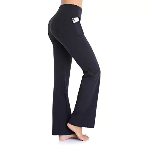 Occffy Bootcut Yogahose Damen Hohe Taille Flare Leggings Bootleg Schlaghose Sporthose mit Tasche für Yoga Pilates Fitness
