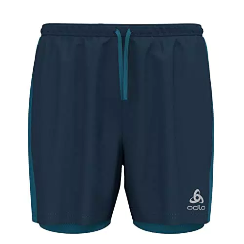 Odlo Herren 2-in-1 Laufshorts ESSENTIALS 5 INCH, blue wing teal - saxony blue