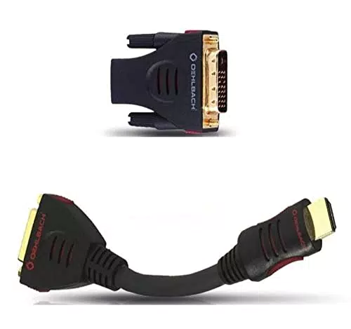 Oehlbach HS/DVI Adapter - Adapter HDMI Buchse auf DVI-D Stecker - Hohe Kontaktsicherheit & Bidirektional einsetzbar - schwarz