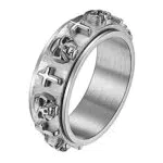 OIDEA Gotik Spinner ring mit Totenkopf, Farbe nicht ändert