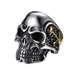 OIDEA Herrn/Damen Ringe Schwarz mit Skull-Persönlichkeit aus hochwertige Edelstahl Totenkopf Gotik Punk Rock Stil 54