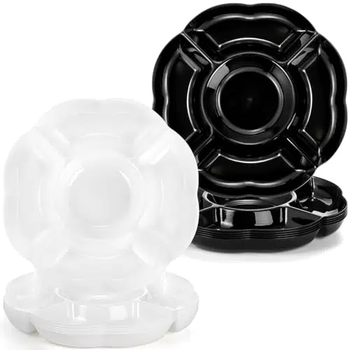 Okllen 12 Pack 5 Sektional Rundes Kunststoff-Serviertablett